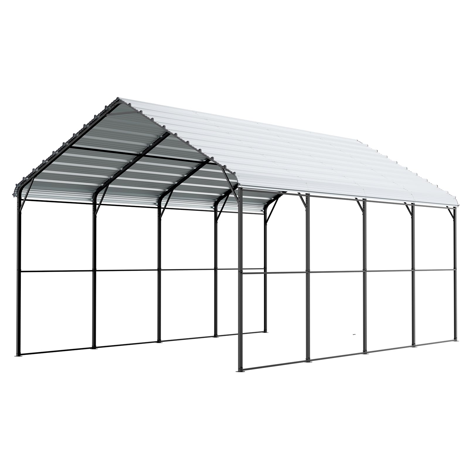 VEVOR Carport in Metallo per Impieghi Gravosi 3,6x6x3,15 m con Struttura e Tetto in Acciaio Zincato, Tenda da Garage Pareti Laterali Rimovibili, Ricovero per Auto Multiuso per Pick-up, Barca,Trattori
