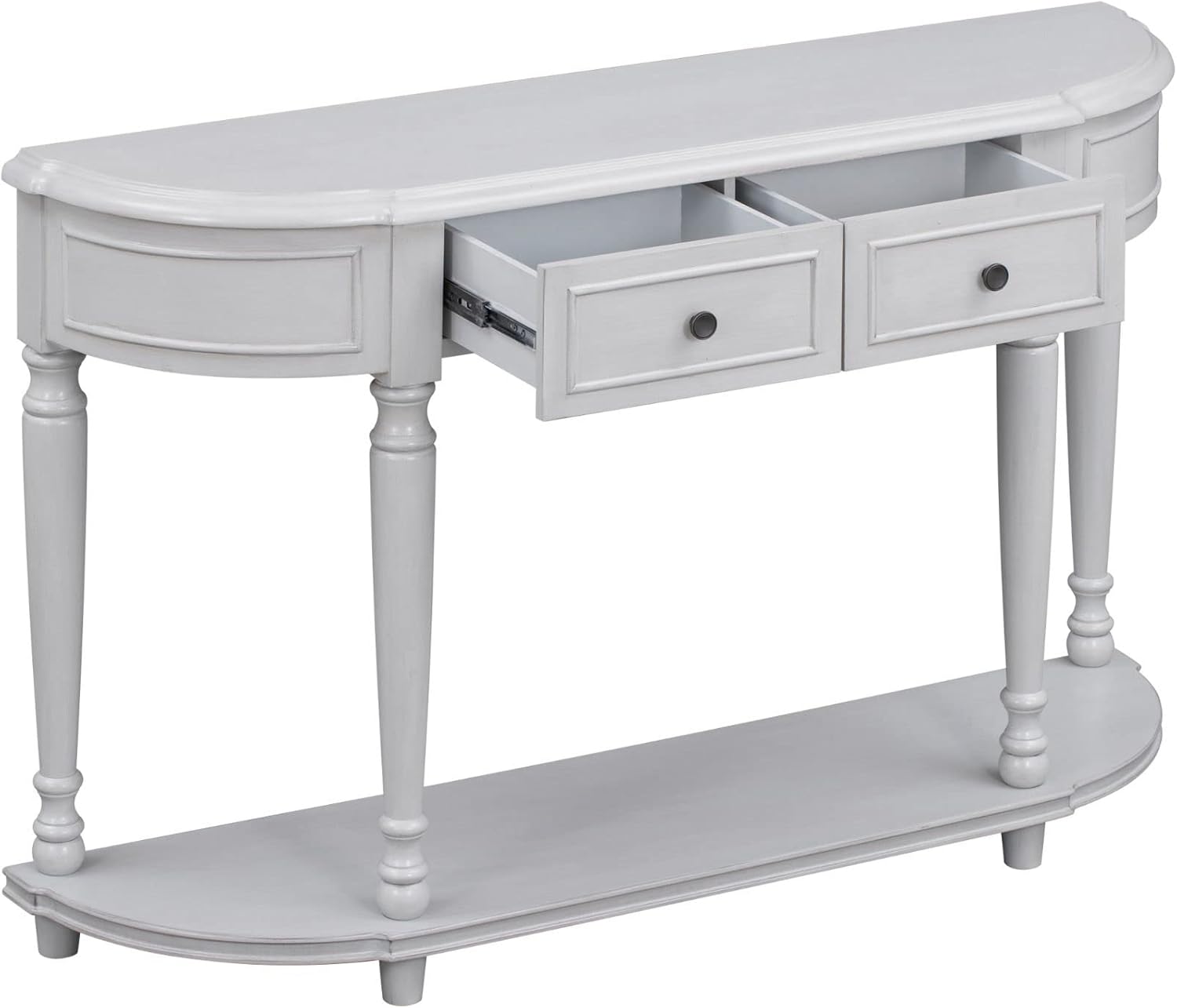 FRITHJILL Retro Solid Wood Curved Console Table with 2