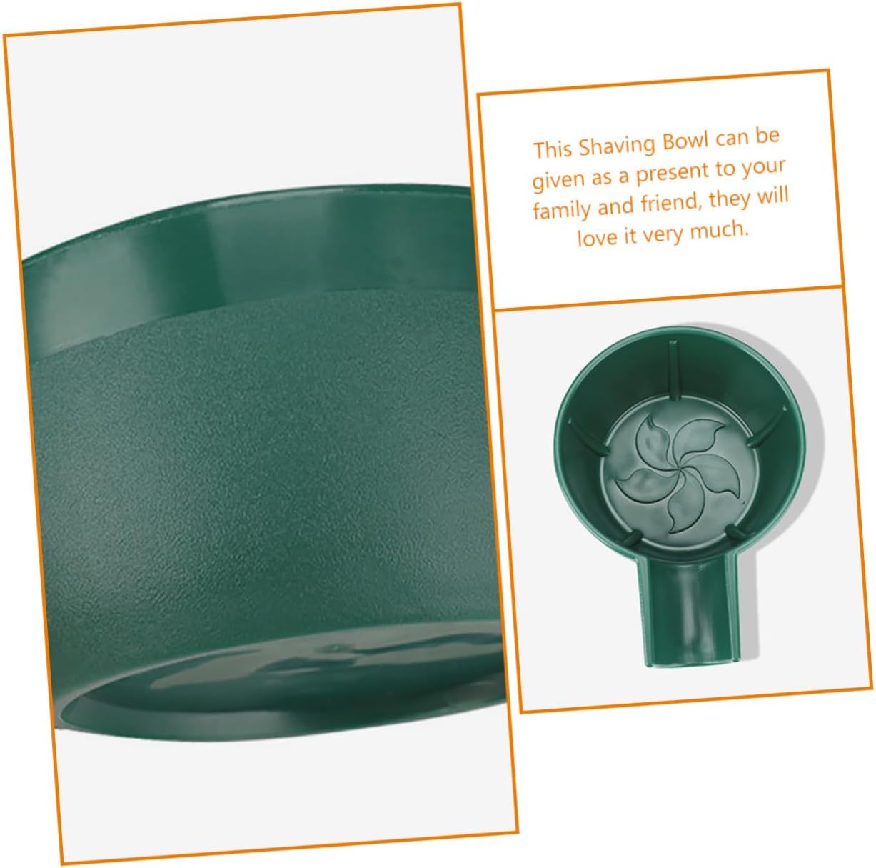 Outanaya Thickened Plastic Shaving Cream Bowl with Wide Mouth for Men Handheld Decorative Soap Container with Comfortable Grip Stable Design for Barber Shops Salons and Home Use Green