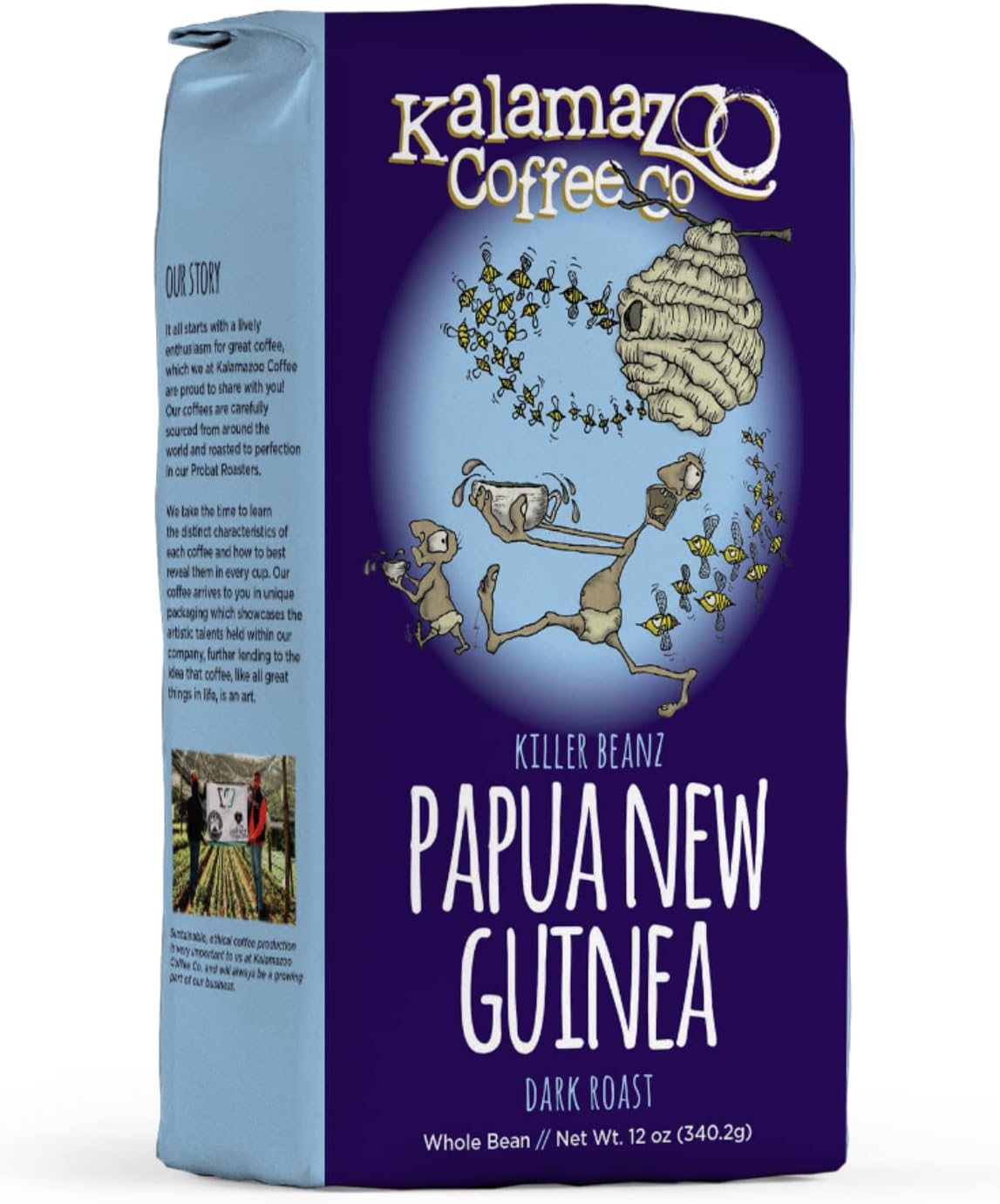 KALAMAZOO COFFEE COMPANY Papua New Guinea Whole Bean Coffee - Killer Beanz Dark Roast | 12oz Bag (1 Pack)