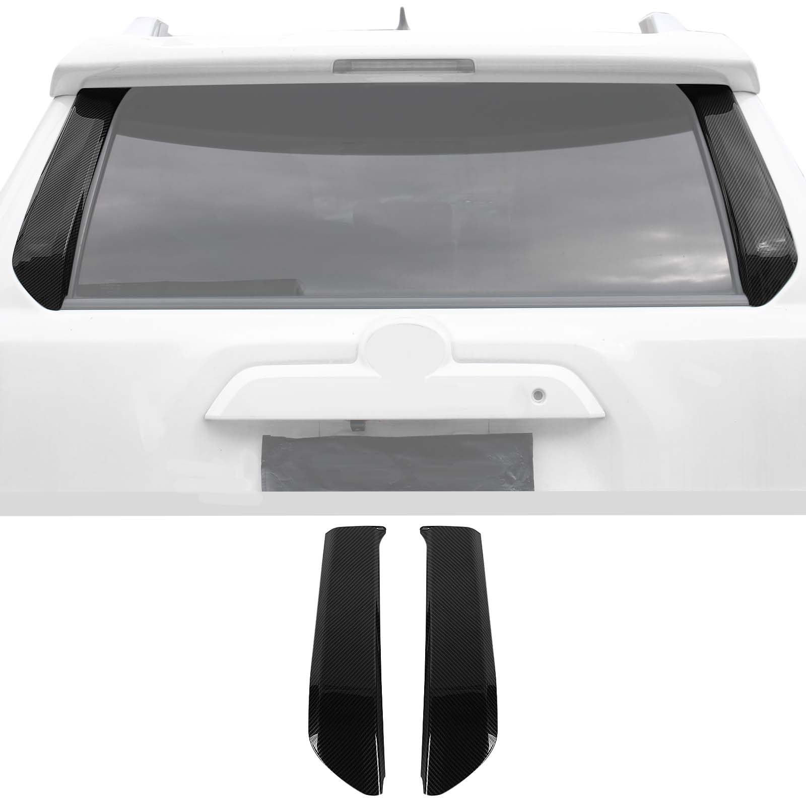 JWWY for 4Runner Tailgate Rear Back Trunk Door Cover Trim Compatible with 2010-2024+ Toyota 4Runner Exterior Accessories, 2pcs Carbon Fiber