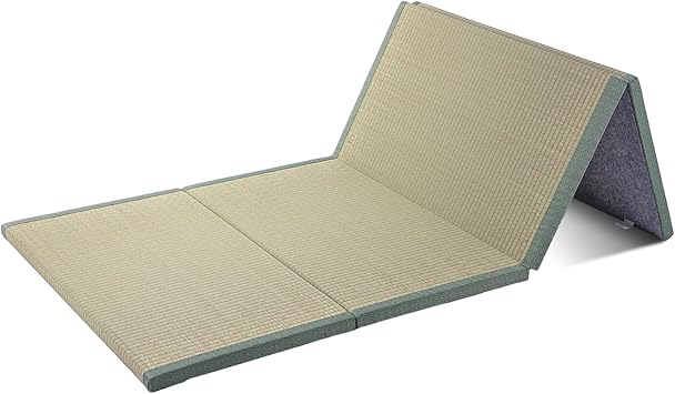 Japanese Tatami Mat With 100% Natural Green Rush GrassUndyed,4-Foldable Non-Slip Mattress Floor Sleeping Futon Mat Great For Meditation Yoga Zen 3.5cm ThickSize90 200 3.5cm