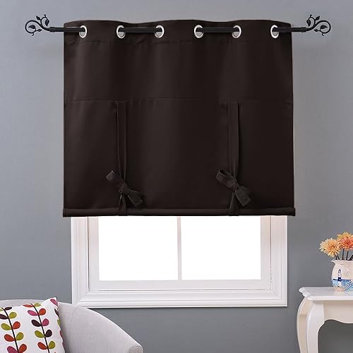 Miniatura 3 de NICETOWN - Cortina con ojales y cordones para amarrar (un panel, 46 pulgadas de ancho x 63 pulgadas de largo)