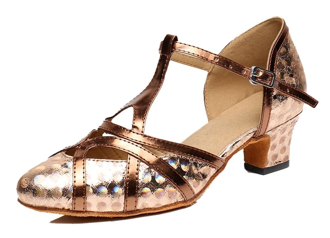 MGM-Joymod T-Starp - Zapatos de baile latino sintéticos con purpurina para mujer, para bodas, bailes de baile latino — view 8