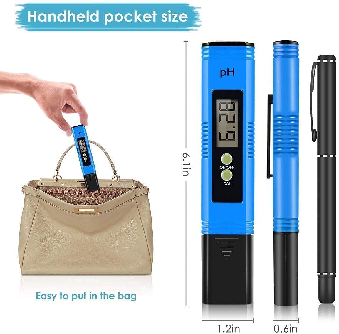 Precise PH Meter, 0-14 PH Measurement Range PH Meter, for Household Drinking Water, Pool, Hydroponics, Aquarium Water practical water quality detector