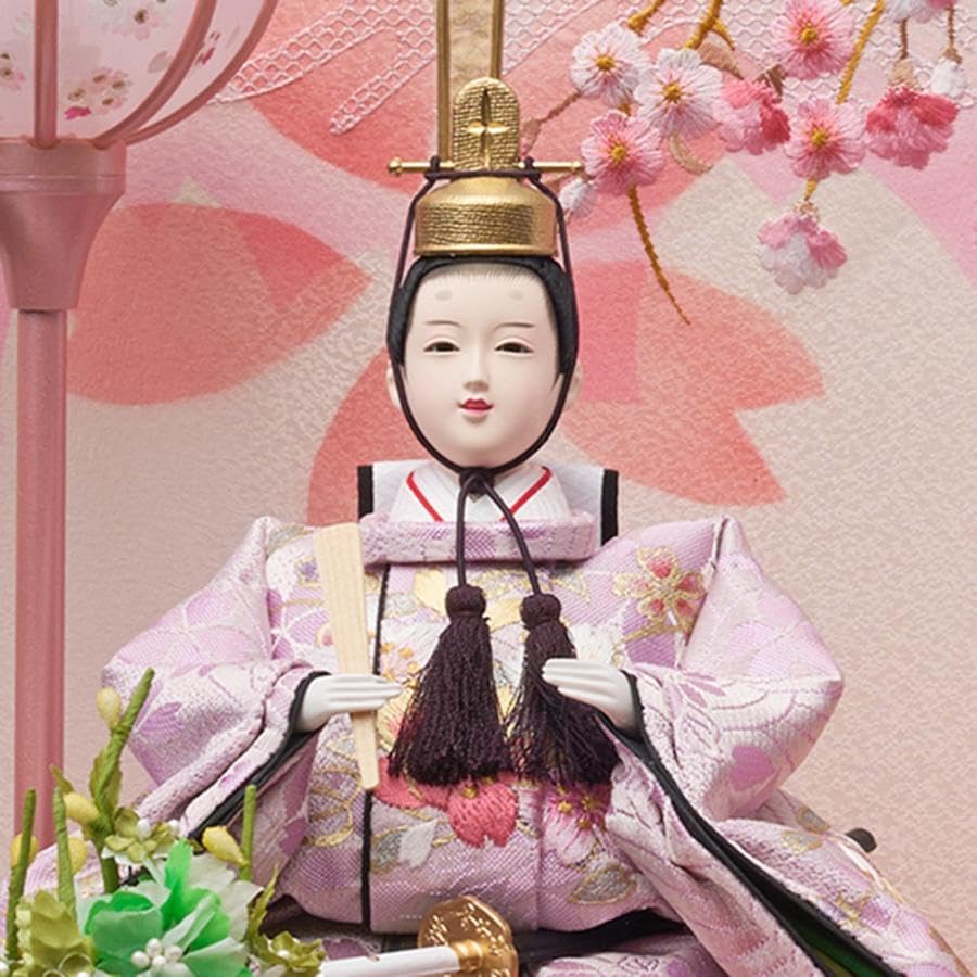 藤翁作 雛人形親王飾り半円形アクリルケース 間口約50×奥行約28×高