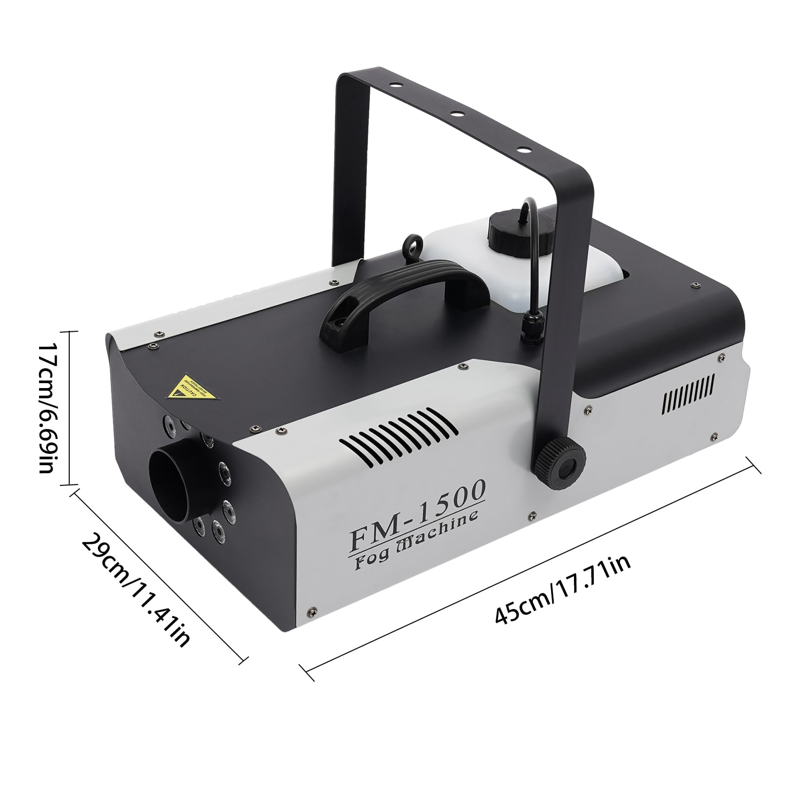 Nebelmaschine, 1500W Smoke Machine mit Funkfernbedienungen, 9×3W LED Licht, RGB Lichteffekt, 2.5L Tank Kapazität, für Partys, Hochzeiten, Bars und Tanzveranstaltungen