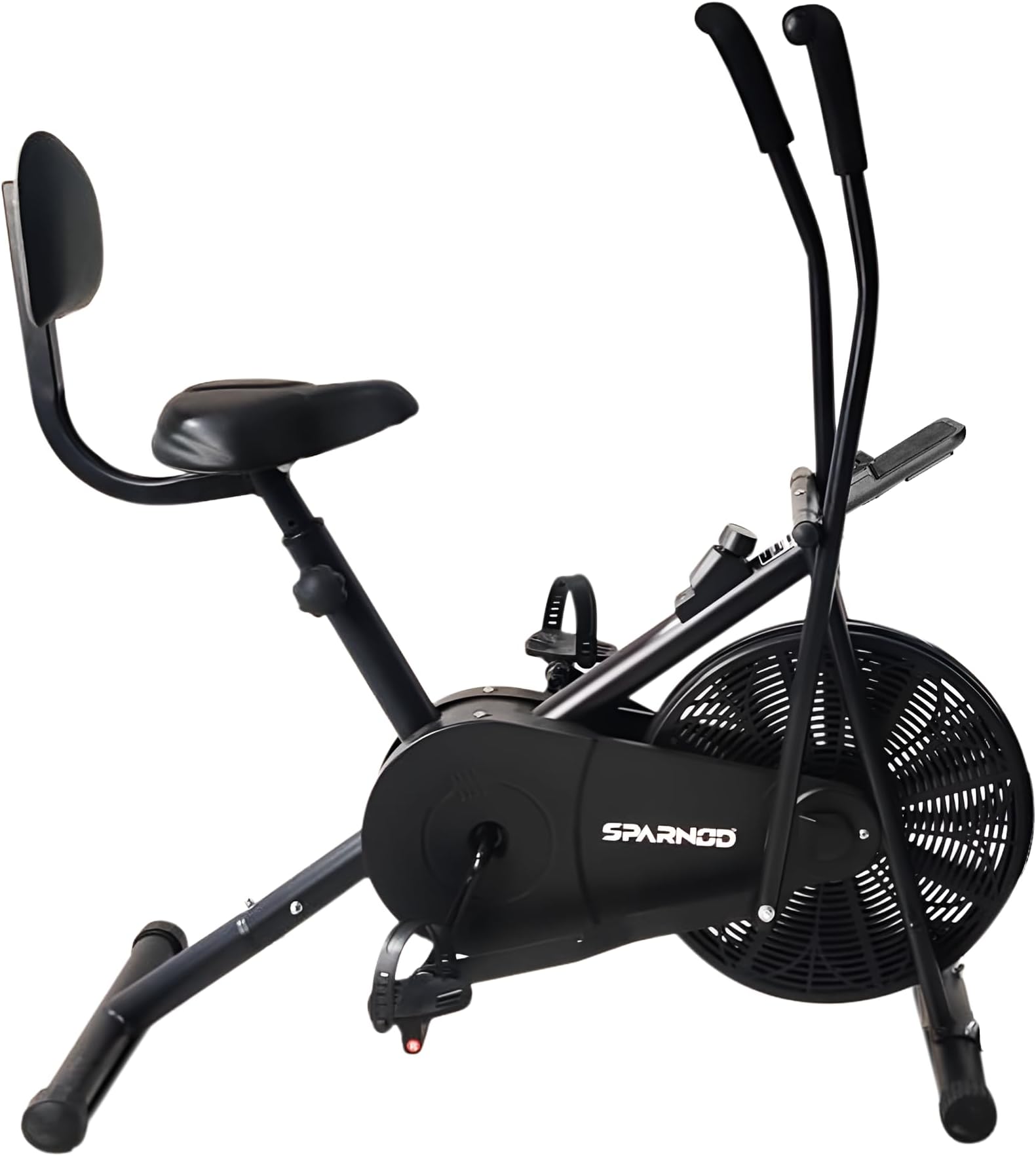 Sparnod SAB-05 Air Bike Exercise Cycle for Home Gym with Back Support | Full Body Workout – Arms & Legs Dual Action | Adjustable Resistance | 120 KG Maximum User Weight & 1-Year Warranty