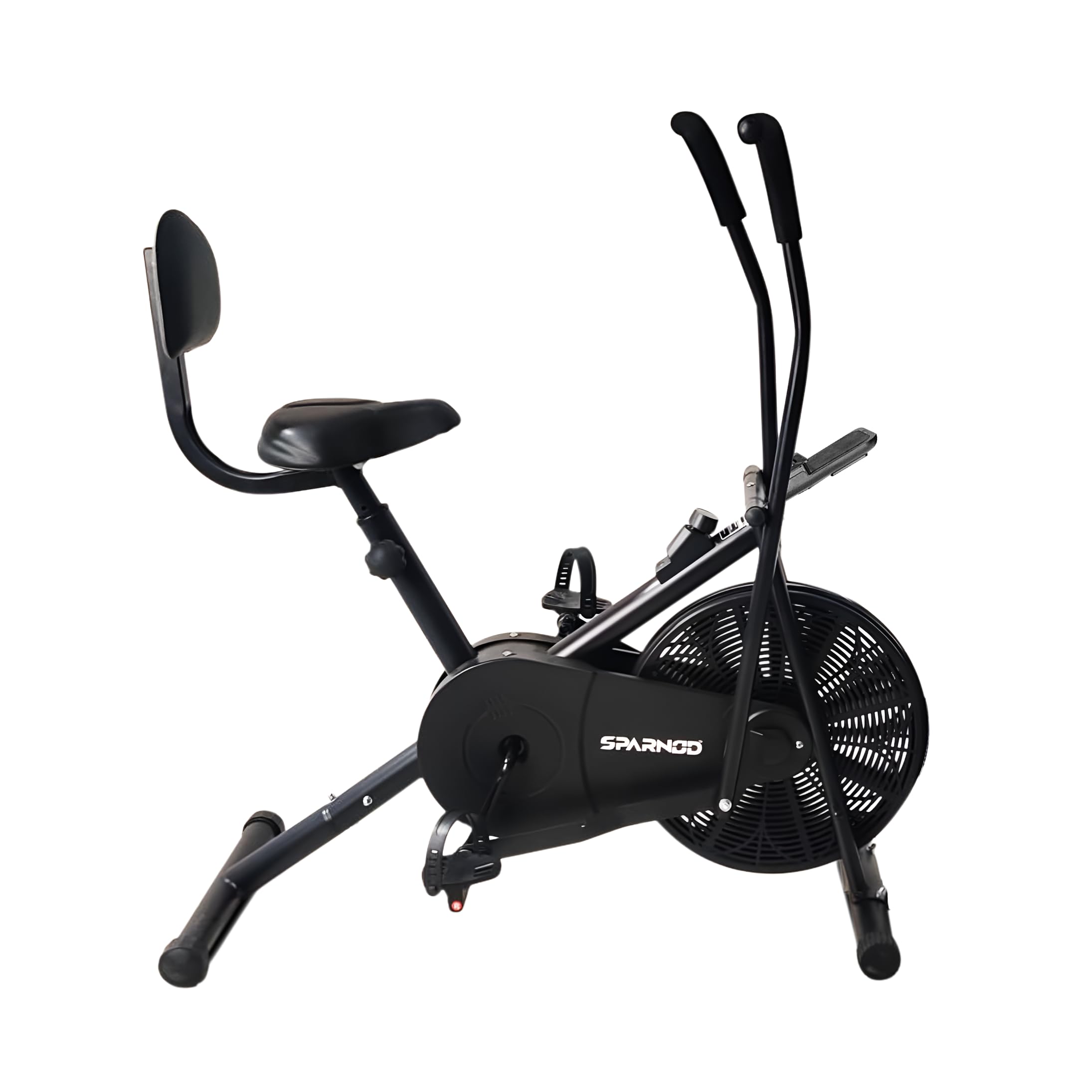 Sparnod SAB-05 Air Bike Exercise Cycle for Home Gym with Back Support | Full Body Workout – Arms & Legs Dual Action | Adjustable Resistance | 120 KG Maximum User Weight & 1-Year Warranty
