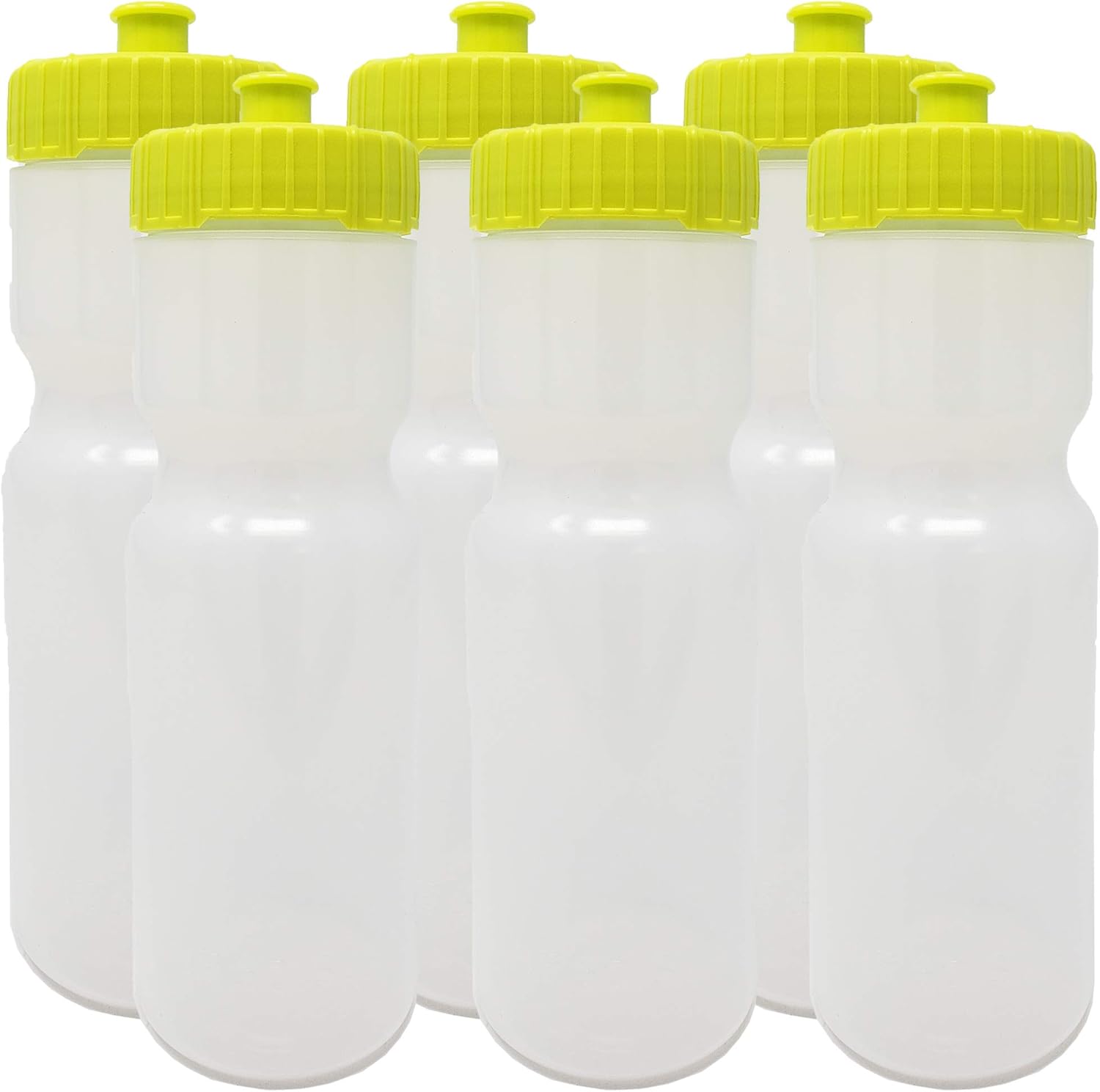 Sports Squeeze Water Bottles Set of 6 Team Pack 22 oz. BPA Free Bottle Easy