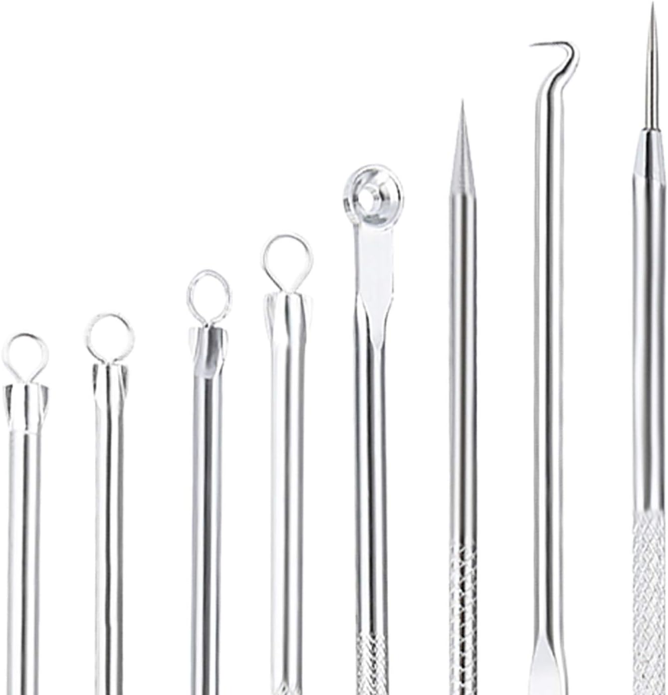 4pcs Blackhead Extractor, Blackhead Remover Pimple Extractor Tool, Comedone Acne Removal Kit, Blemish Whitehead Popping Zit Removing, Professional Stainless with Portable Box for Nose Face