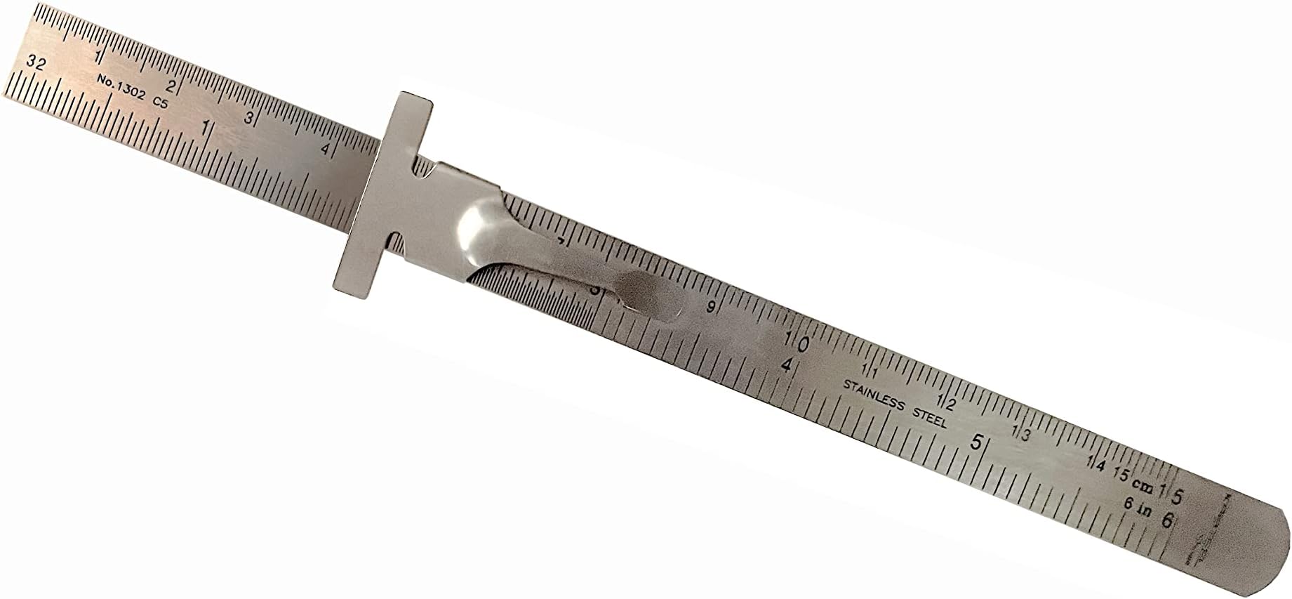 Proops Ruler, Stainless Steel 150mm Rule with Conversion Table, Depth Gauge, and Pocket Clip. (D8061) Free UK Postage