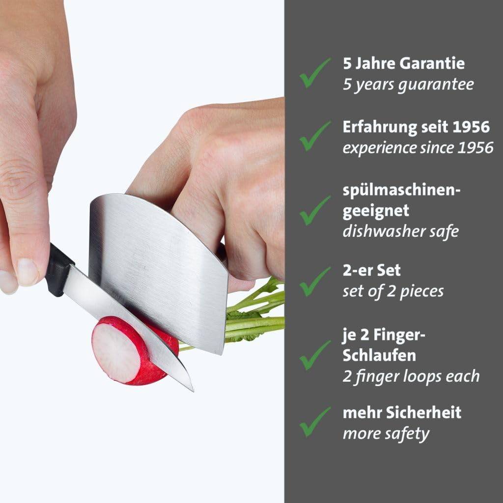 Westmark Protecciones dactilares – utensilio de cocina para cortar frutas y verduras con seguridad, protector de dedos de – acero inoxidable, 2 piezas