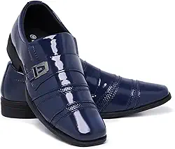 Sapato Social Masculino em Verniz, Bico Quadrado, Solado em Borracha Natural, para Eventos Formais e Casamentos