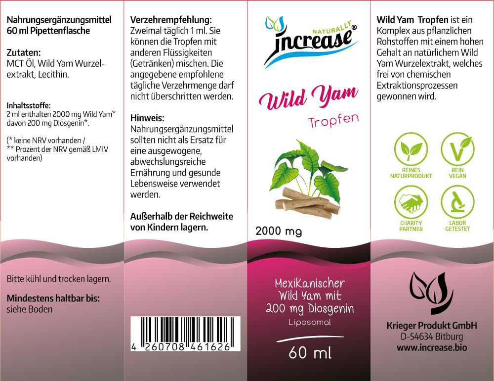 Tomar 3, número 2 Acción Liposomal Wild Yam Gotas de Alta Dosis - 2000 mg de ñame silvestre al día (180.000mg en 3 botellas) - Mexicano - Aceite de Keto MCT C8 y C10