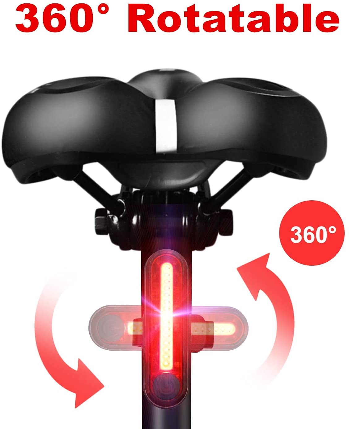 Le luci del manubrio Set a LED della Bike Light, LED Lampi for bicicletta USB ricaricabile, faro anteriore impermeabile e set posteriore posteriore, super luminoso lampada da bici 1200mAh batteria agl