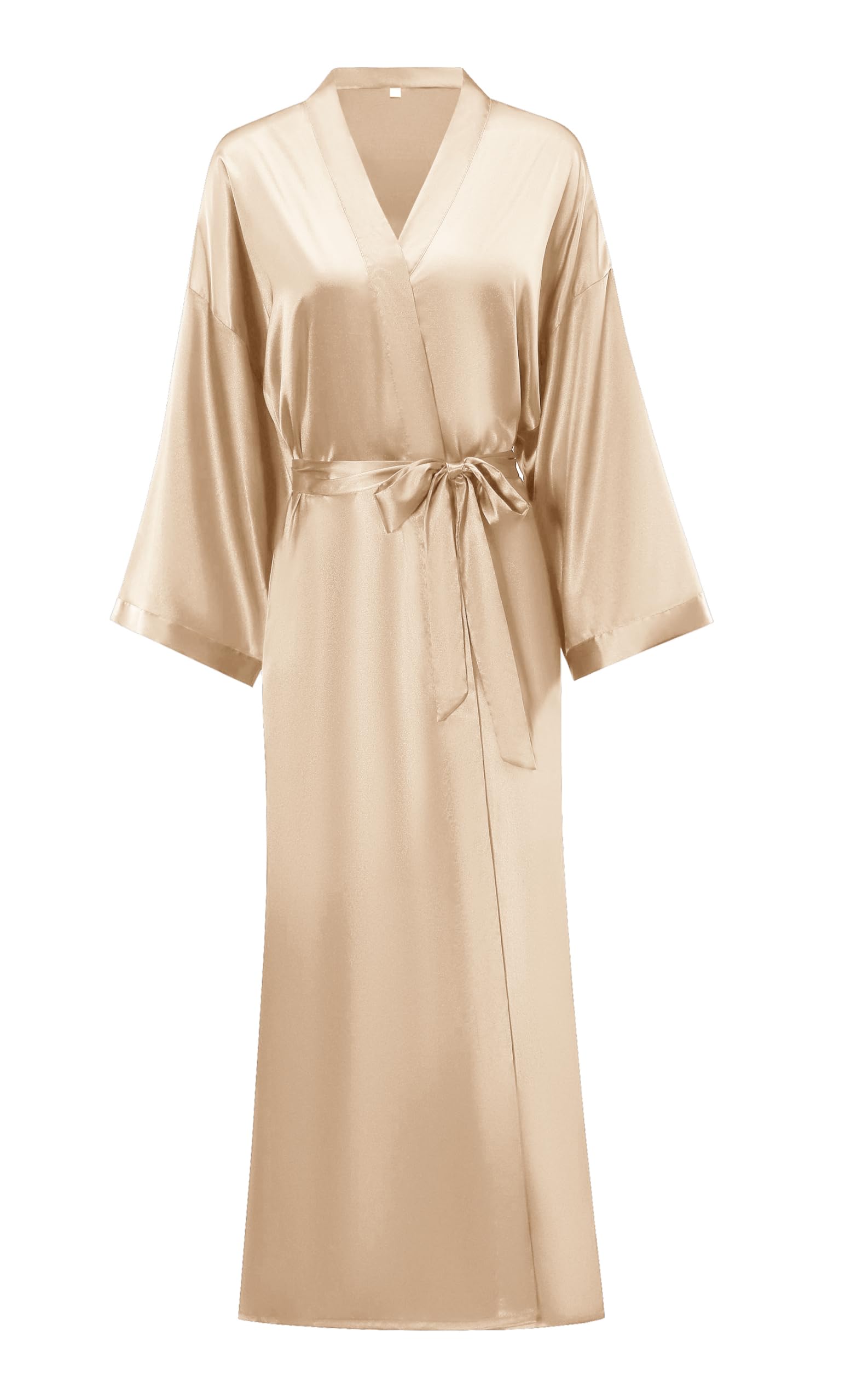 Women's Long Silk Robes Lightweight Long Satin Robes Full Length Sleepwear Dressing Gown