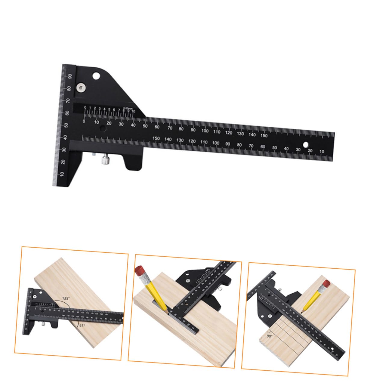 Uonlytech Righello Alluminio Leggero Per Marcatura e Misurazione Strumento Multifunzionale Per Lavori Di Falegnameria Con Design Magnetico e Alta Adattabilità