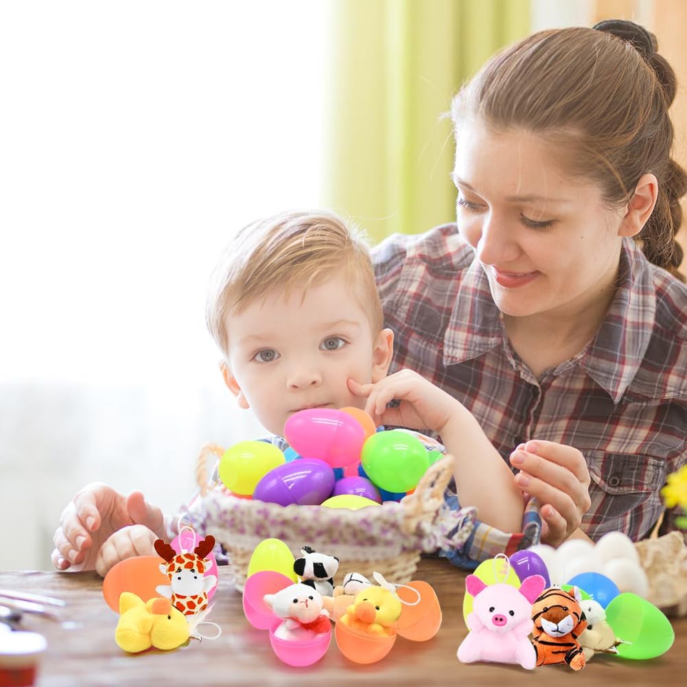WODMAZ 24 PCS Mini Plush Animal Toys, Small Stuffed Animals Plush Keychain Set for Kids Birthday Gifts Party Favor Goodie Bags, Easter Party Favors