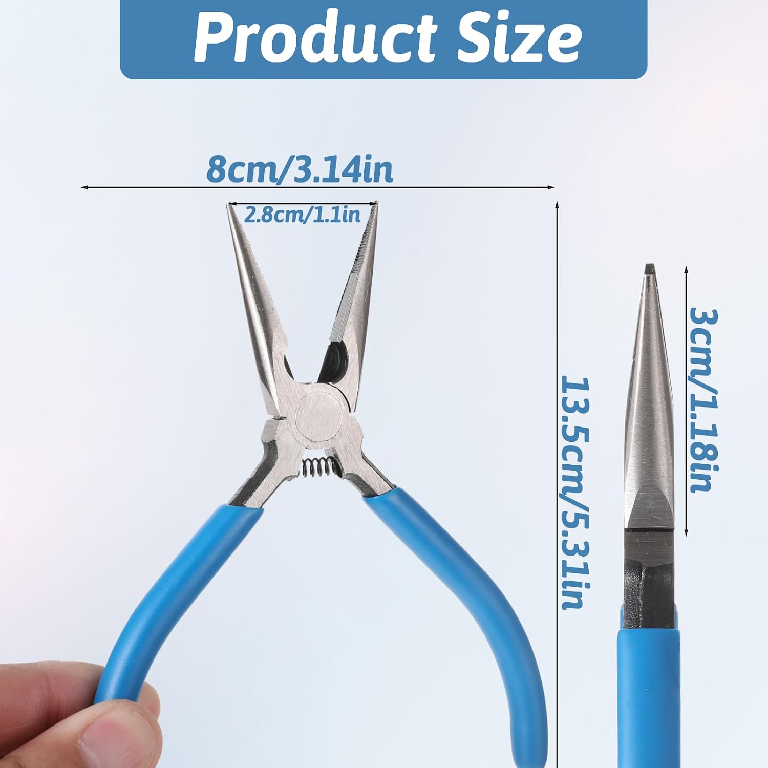 Serrated Jaw Pliers 5" Precision Long Nose Plier Needle Nose Pliers Jewelry Plier Tools for Jewelry Making Electronics Repair Object Grasping Craft Making