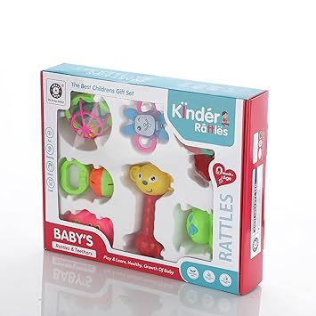 Aditi Toys® Baby Toys 0-6 Months Infant Toys Teething Toys for Babies | 8 PCS Baby 6 to 12 Old Teething Toy