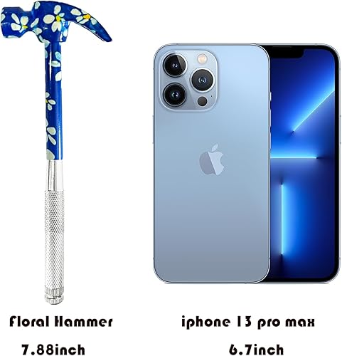 Miniatura 5 de Herramienta multifuncional 6 en 1 con martillo floral y destornillador, martillo multiherramienta para camping, clavos y tachuelas, pequeña