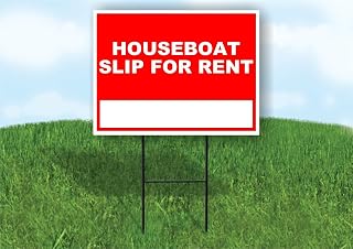 Houseboat slip for rent Write On Me Red 18x24 in Single Sided Yard Road Sign w/Stand