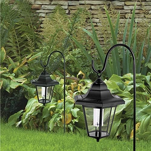 GardenKraft 18229 Pack of 2 Solar Powered LED Shepherds Crook Garden Lanterns/Hanging Victorian Coach Lamps/Outdoor Garden Lighting/Weatherproof Lights / 70cm High / - View 4