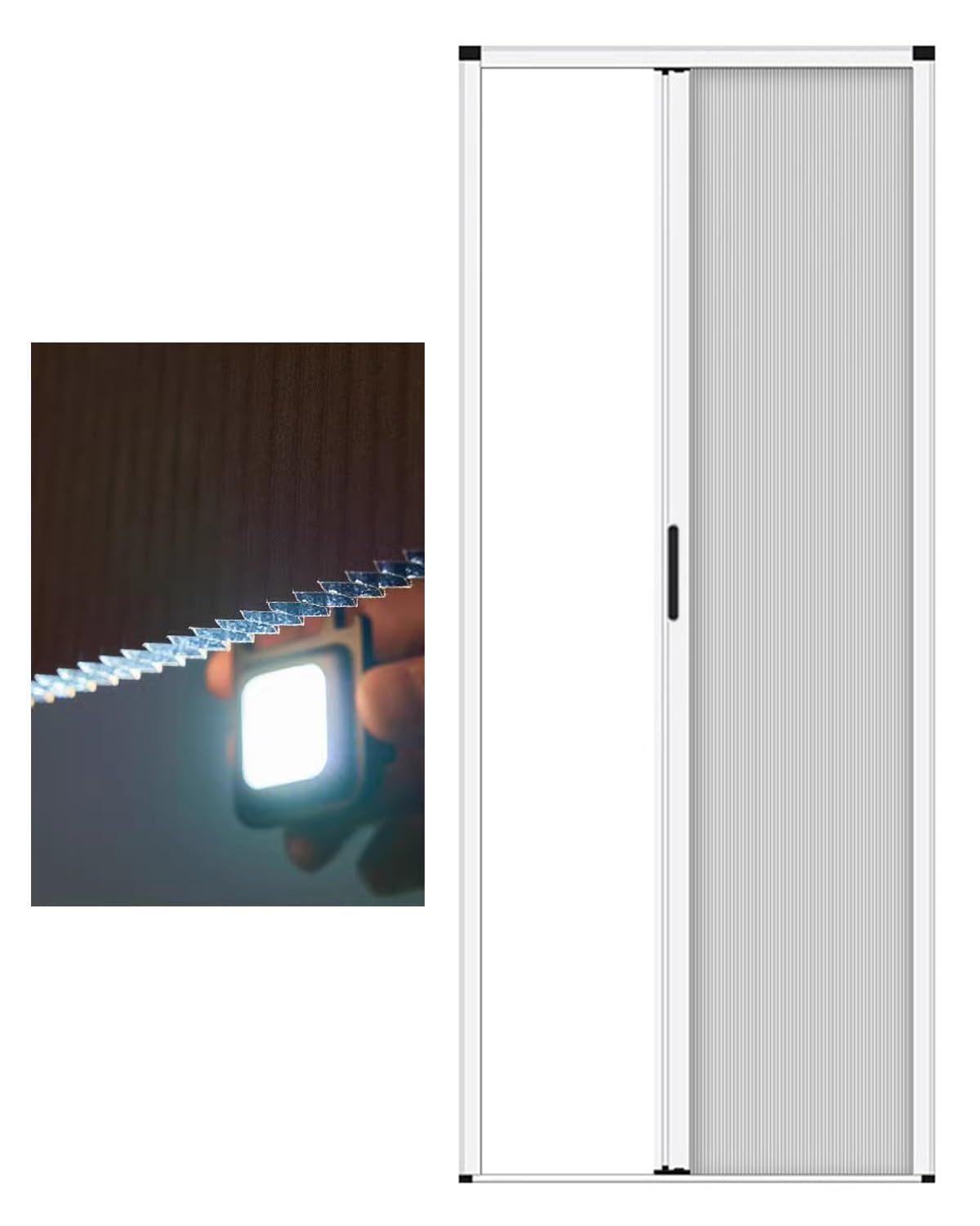 Porte D'Intérieur Accordéon Coulissante - Personnalisable 58 à 195cm De Large - Installation Sans Perçage - Pour Placard, Séparation De Pièce, Moustiquaire