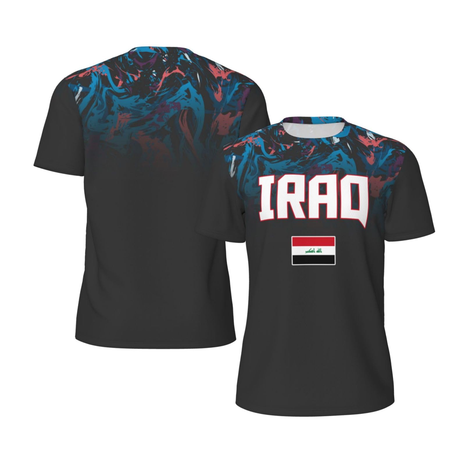 DABOYOZHZH Iraq Flag Cool Iraqans (36) Sports Jersey Mesh T-Shirt 3D Print for Running Cycling Soccer Tennis Fitness Climbing Shirts