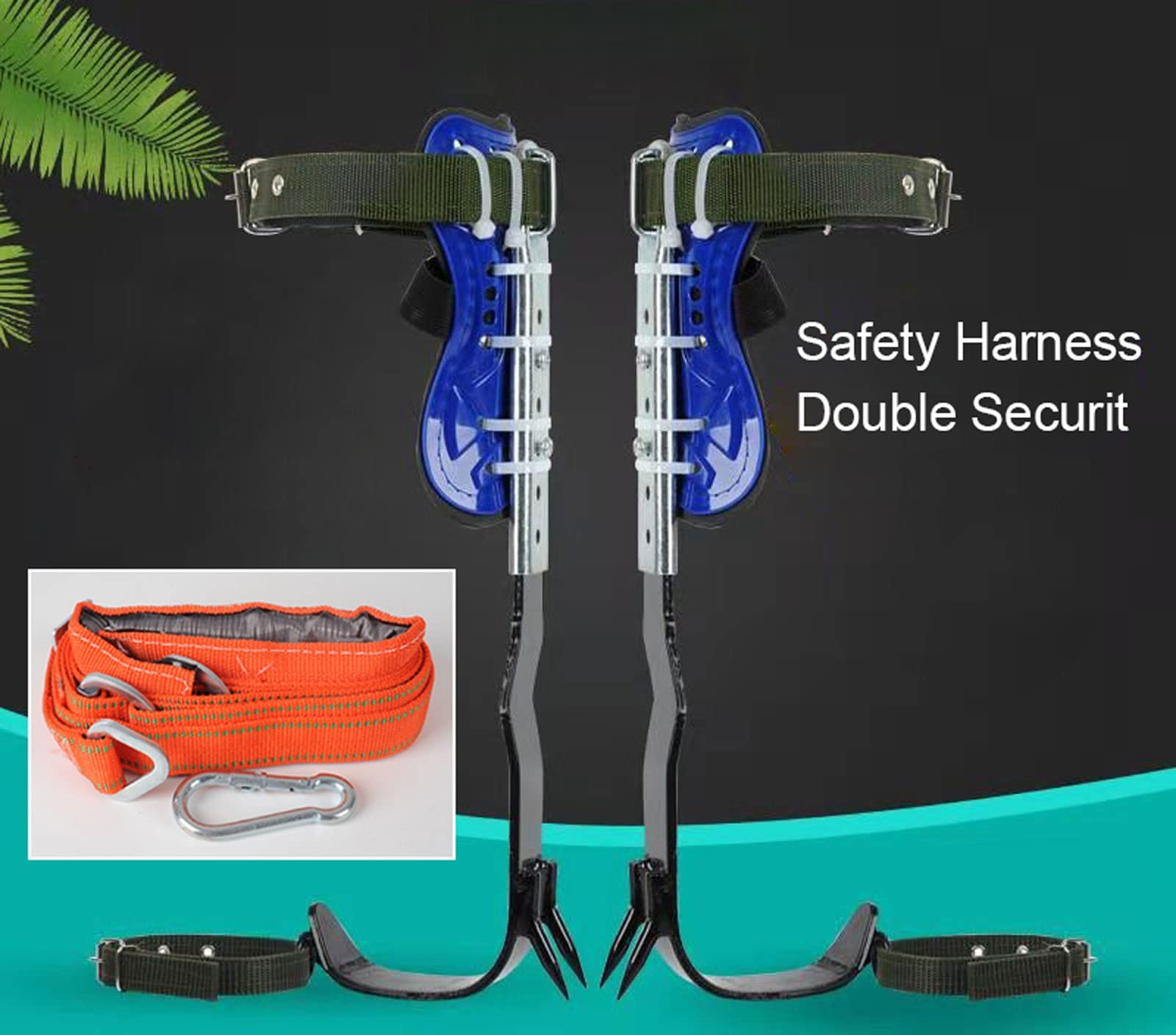 Crampons D'escalade Pour Arbres – Matériel D'élagage En Aluminium Avec Pointes Acier Et Sangles Rembourrées (poids 2 Kg, Largeur Pied 3,5 Cm)