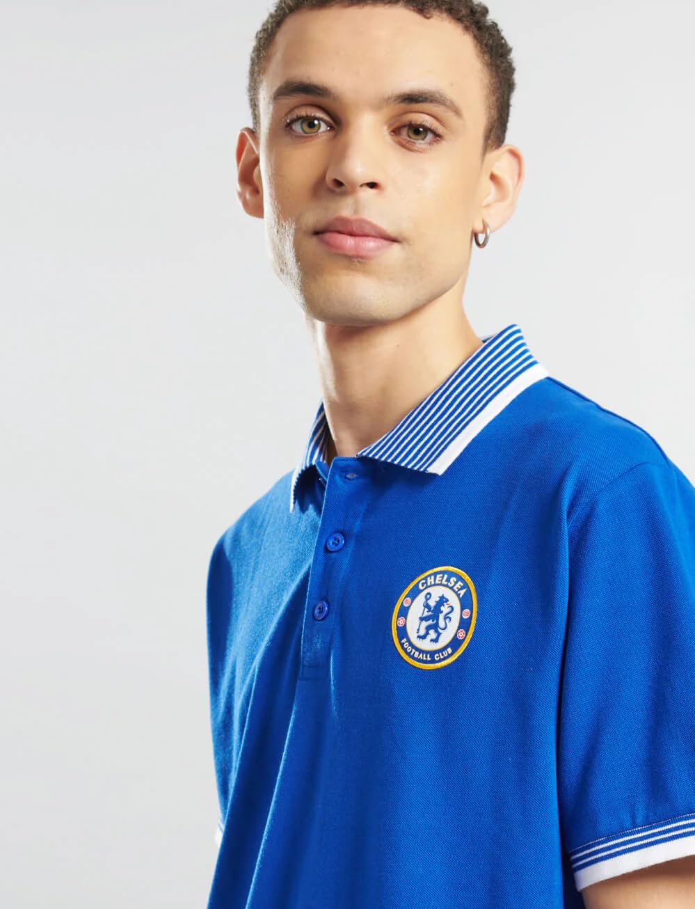 Chelsea Football Club - Polo ufficiale da uomo, con punta – Navy o Royal Blue – Maglietta casual a maniche corte