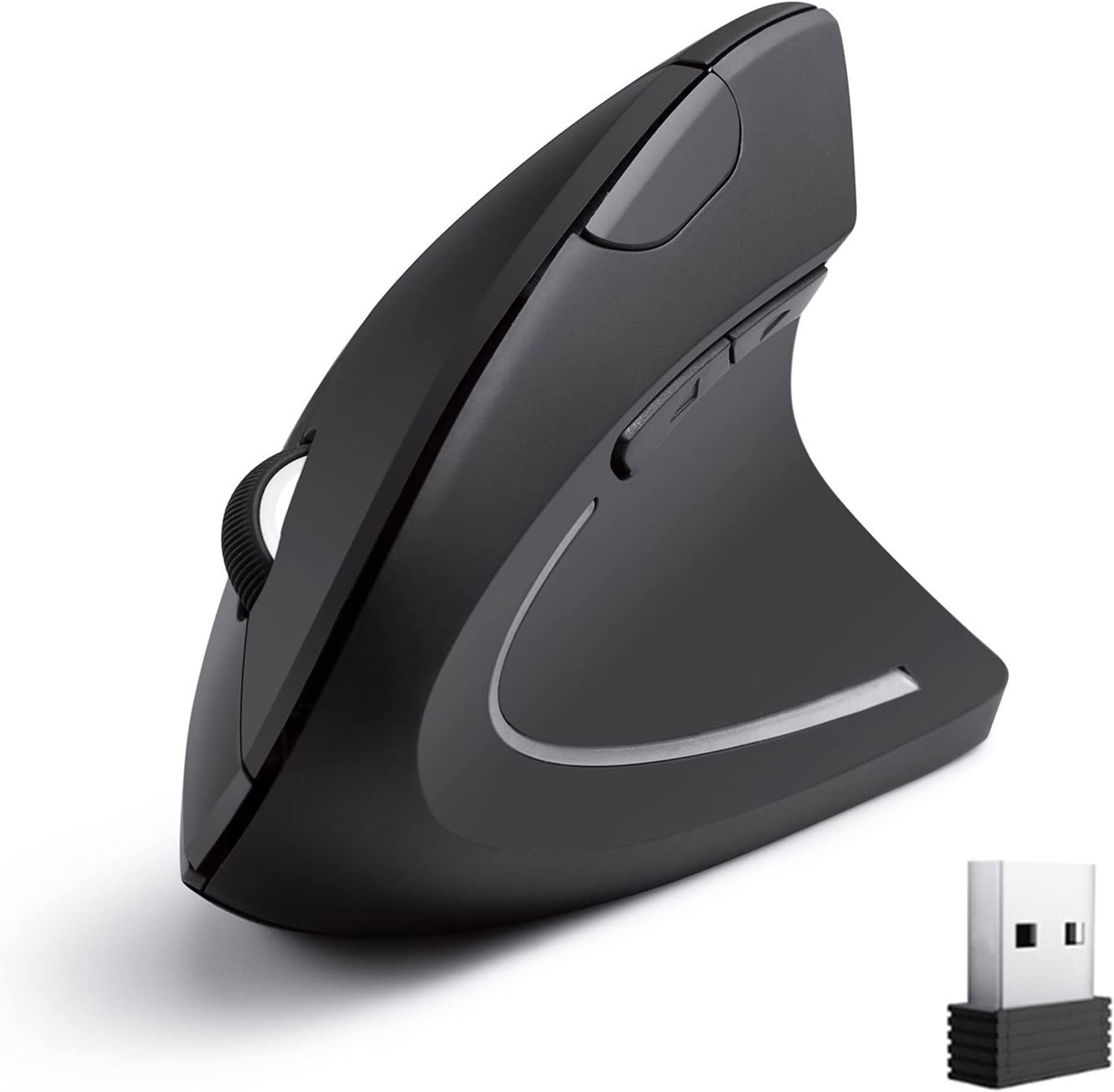 Moon Mouse Ergonomic Vertical Mouse - Wireless Mouse - 2.4GHz Computer Mouse with 3 Levels DPI - Mouse for Laptop, PC, Computer, Desktop, Notebook, Orthopedic Experts Mouse by SDG Direct - Black