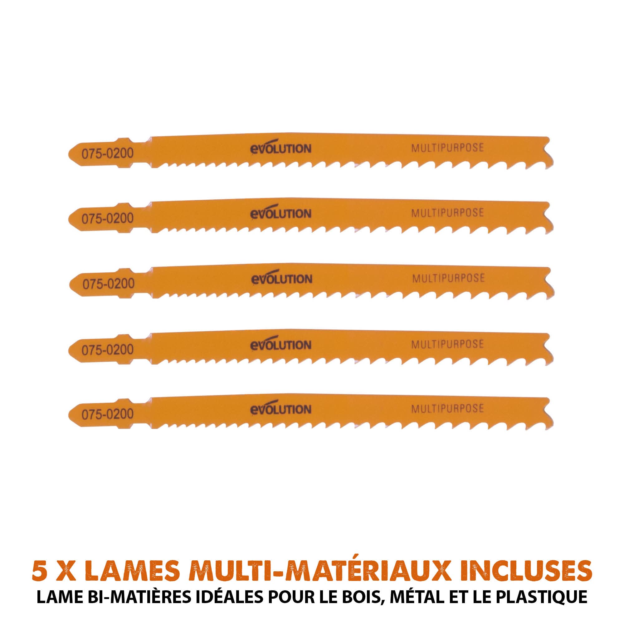 Evolution Scie sauteuse sans fil R90JGS-Li Evolution Power Tools. Comprend 5 lames polyvalentes