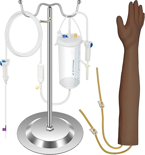 Miniatura 9 de VEVOR Kit de práctica IV Kit de práctica de flebotomía con piel oscura, kit de práctica de venipuntura, kit de aprendizaje de habilidades