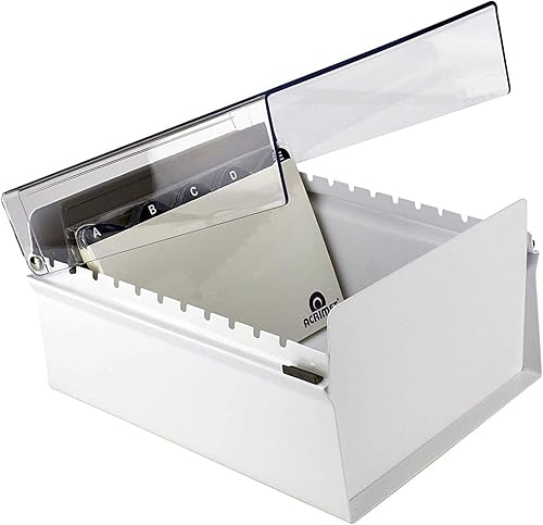 Miniatura 6 de Acrimet Caja organizadora de archivos de tarjetas de 5 x 8 pulgadas, base de metal resistente (tarjetas de índice AZ y divisor incluidos) (color