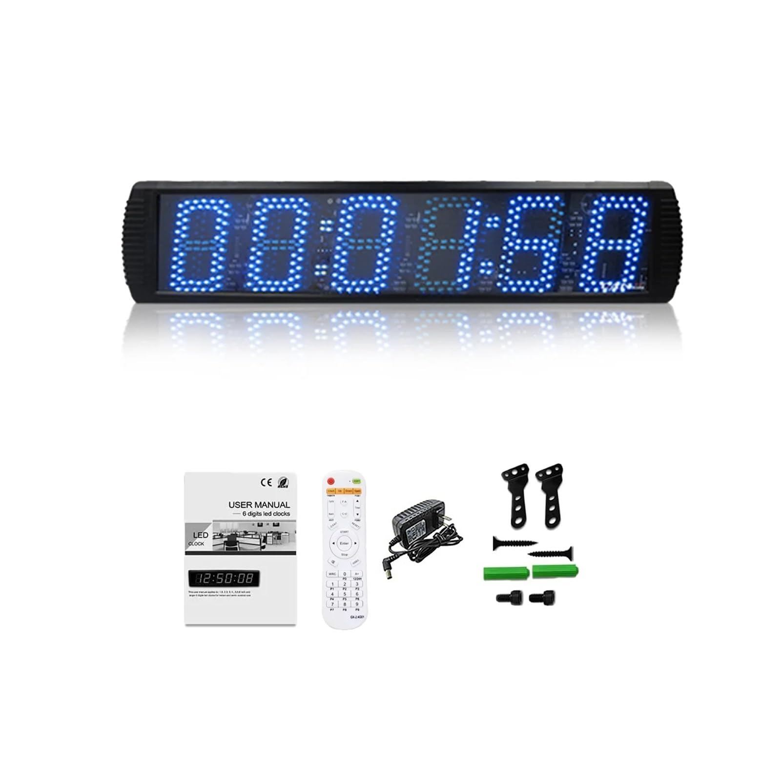 JVDDI Lightweight Remote Control Digital Alarm Clock, LED Countdown Timer, Wall Clock, Outdoor(Blue timer)