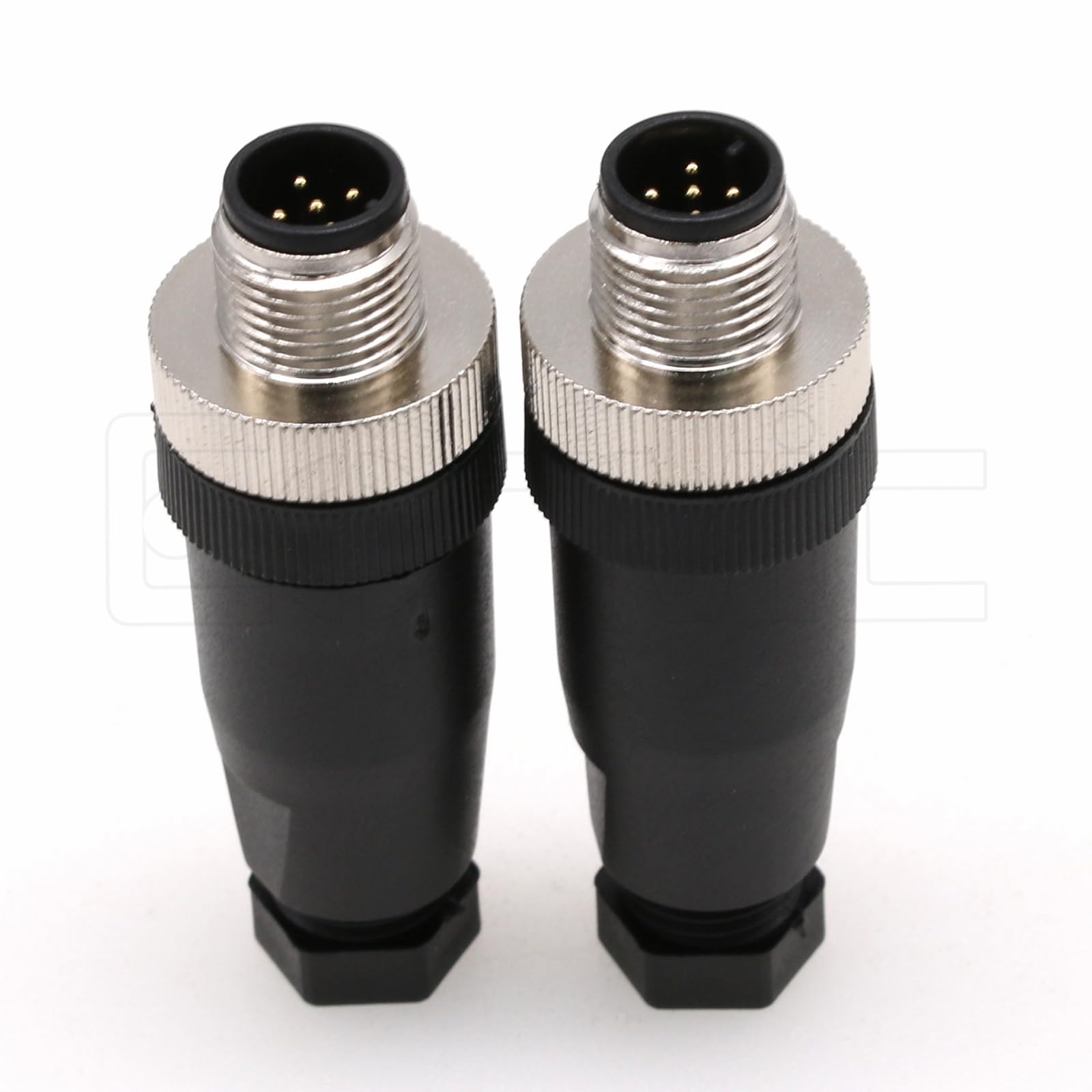 M12 5-pinowe złącze czujnika przemysłowego, męski na kod A, okrągłe złącze lotnicze, wodoodporne, proste 12 mm, 2 szt. adapter kabla wtykowego