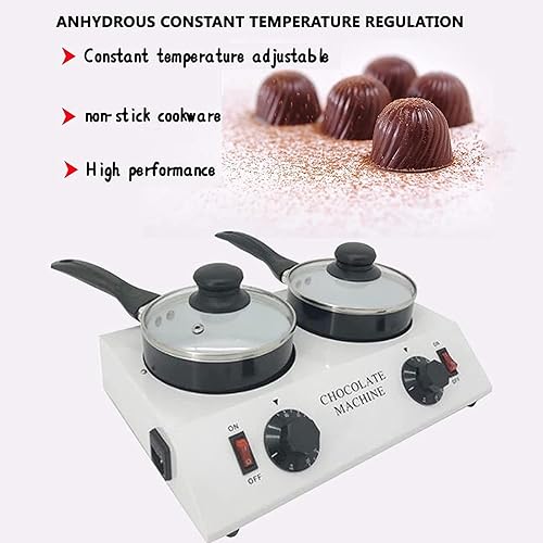 Miniatura 6 de 2-Pot - Derretidor de chocolate, rango de temperatura de 86.0-185.0 F, juego de fondue de calentamiento de chocolate de 40 W, postres de chocolate