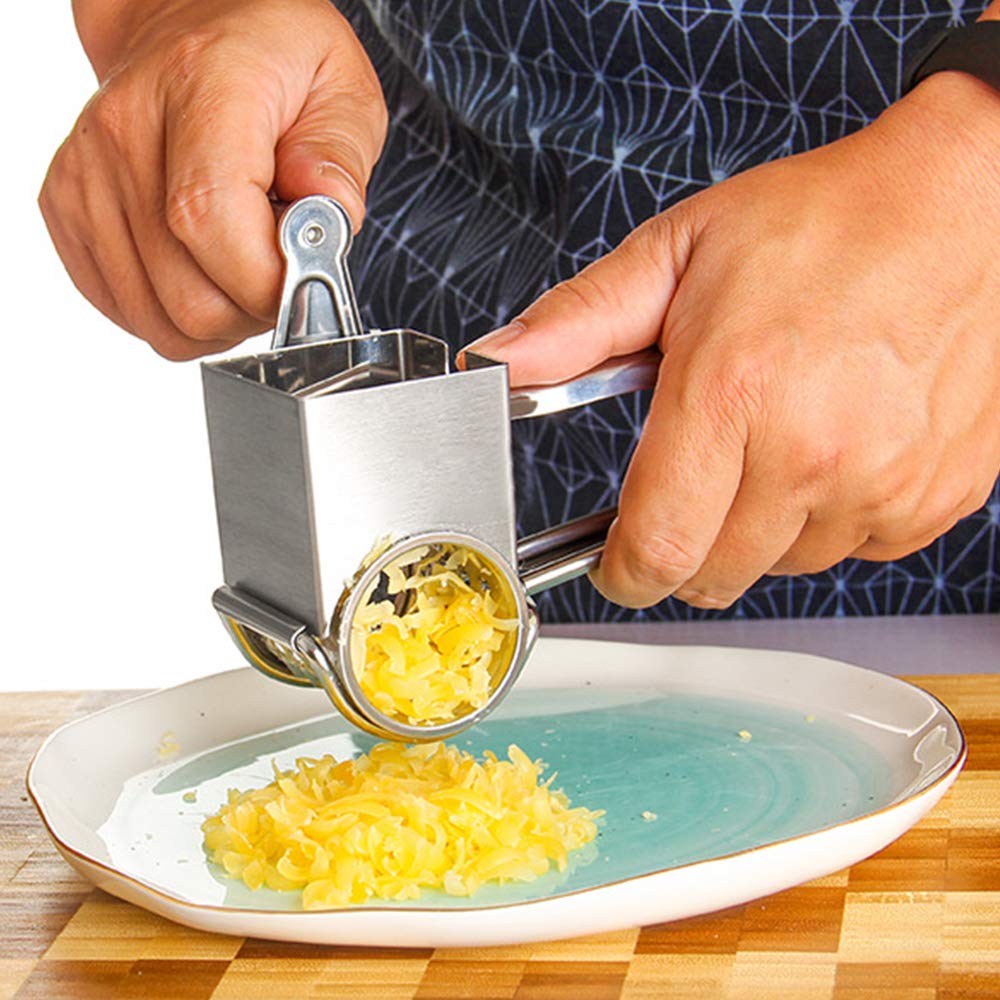 Grattugia Manuale A Manovella - 3 Lame Intercambiabili In Acciaio Inox, Per Formaggio E Verdure - Foto 2