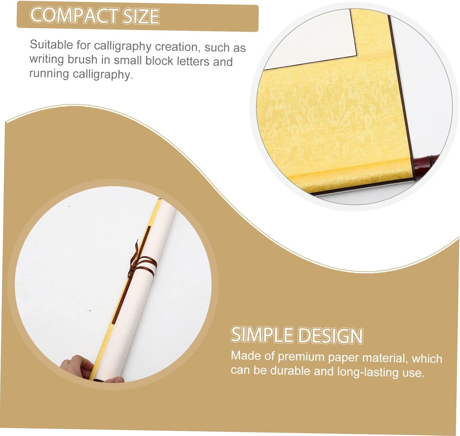 ETHZZLE 2Pcs Multi Function Painting Paper Scrolls Calligraphy Writing Supply Lightweight Portable for Chinese Brush Art and Drawing Practice