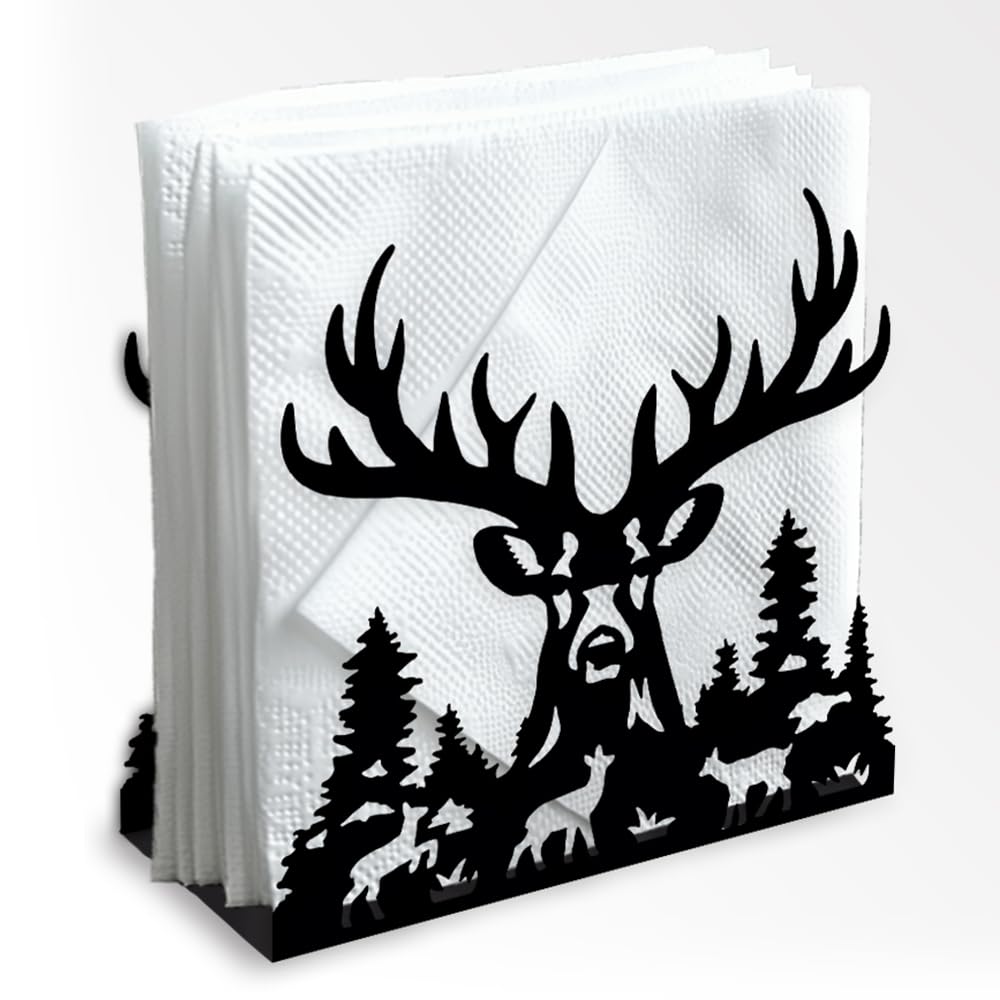 Porte-serviettes en métal noir silhouette élan distributeur serviette table cuisine