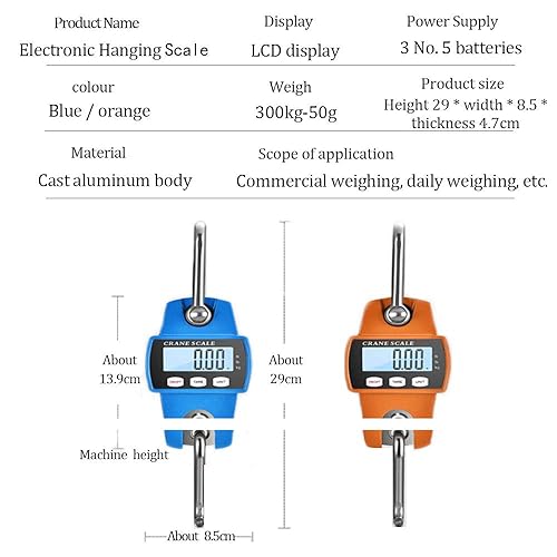 Miniatura 5 de Báscula de peso colgante industrial resistente para granja, caza, peso de tiro de arco, peces grandes y elevación Hoyer con sensor digital preciso,