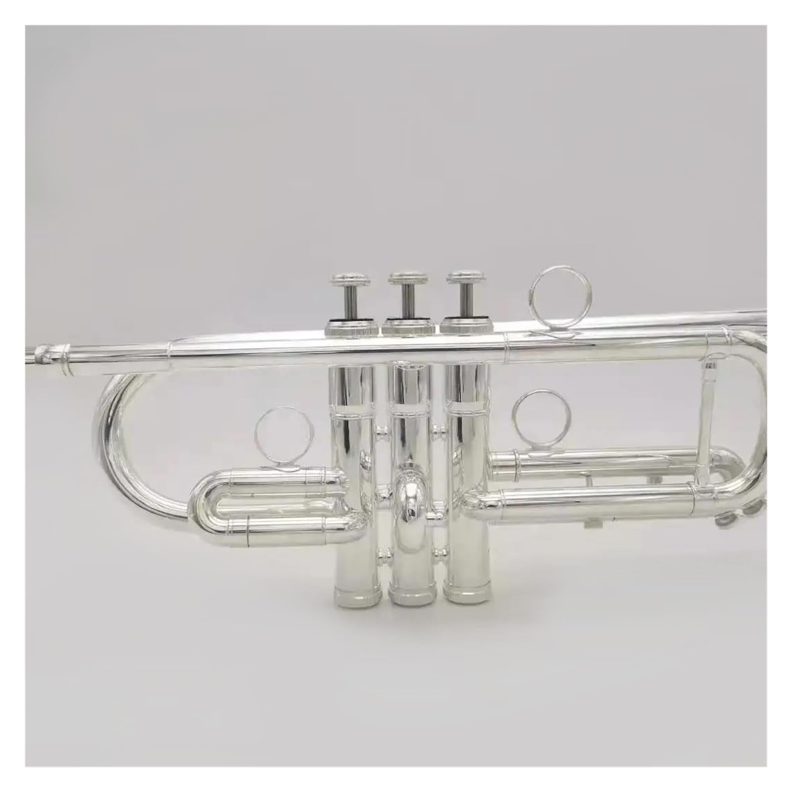 Trompeta Profesional en Do, Instrumentos Musicales Plateados, trompetas Profesionales, Boquilla en Do, Accesorios con Estuche