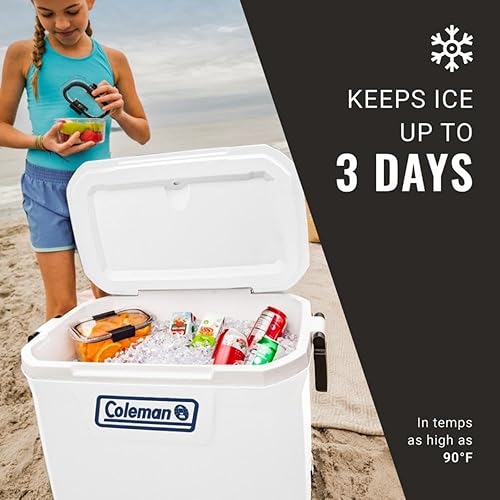 Miniatura 2 de Coleman Marine Cooler with Fully Insulated UV Guard Lid & Body, Keeps Ice for 3+ Days, Great for Boating & Fishing, 52qt100qt Wheeled120qt Options