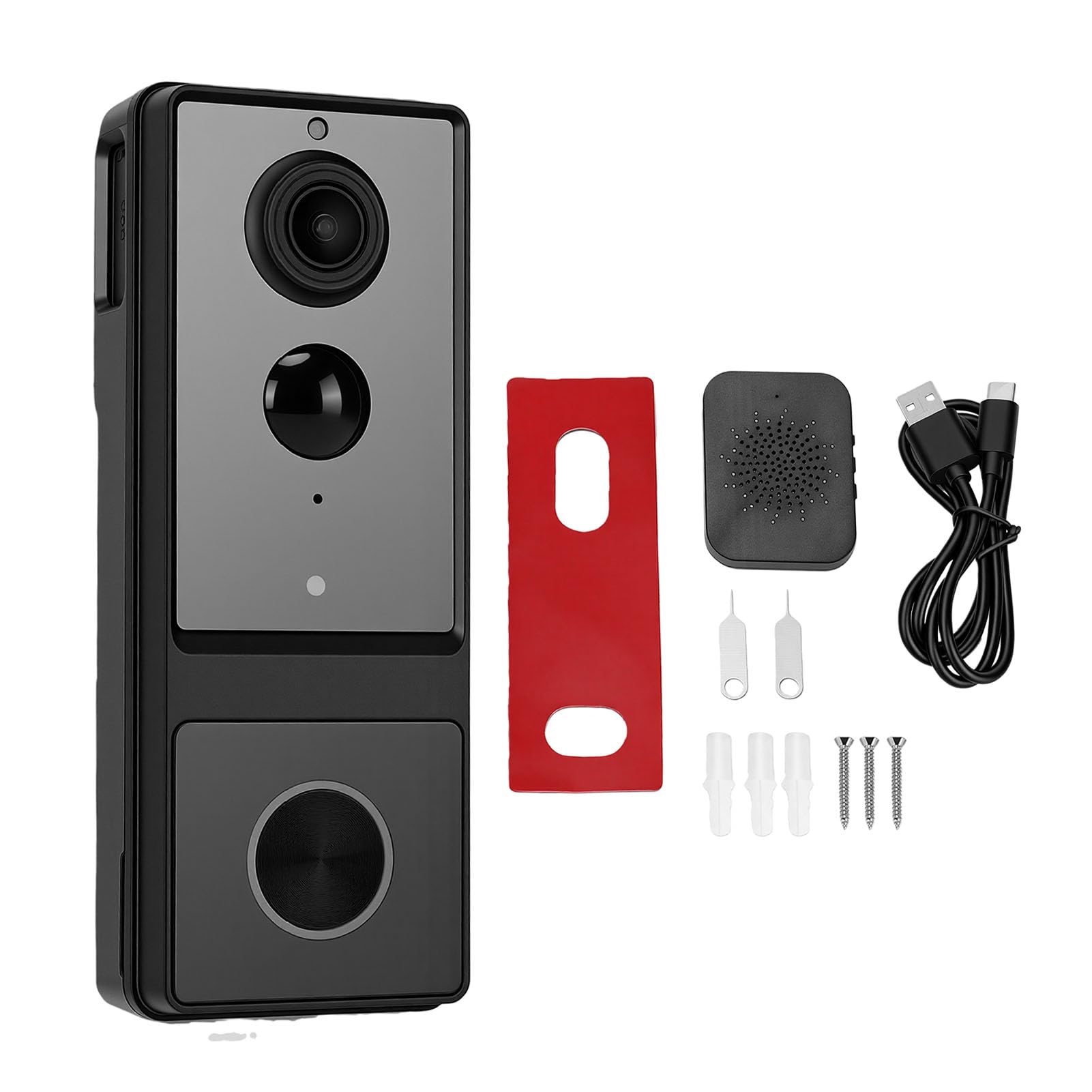 PUSOKEI Caméra de Sonnette Vidéo sans Fil, WiFi 2,4 GHz Uniquement