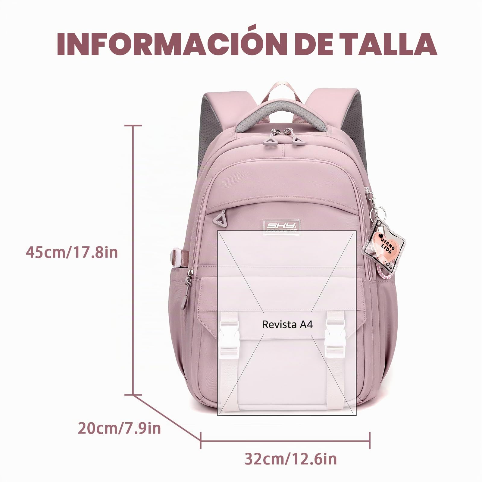 JANSBEN Mochila Escolar Impermeable para Niñas y Niños, Mochila Escolar con Múltiples Compartimentos para Escuela y Viajes, Mochila Cómoda Ideal para Adolescentes Negra