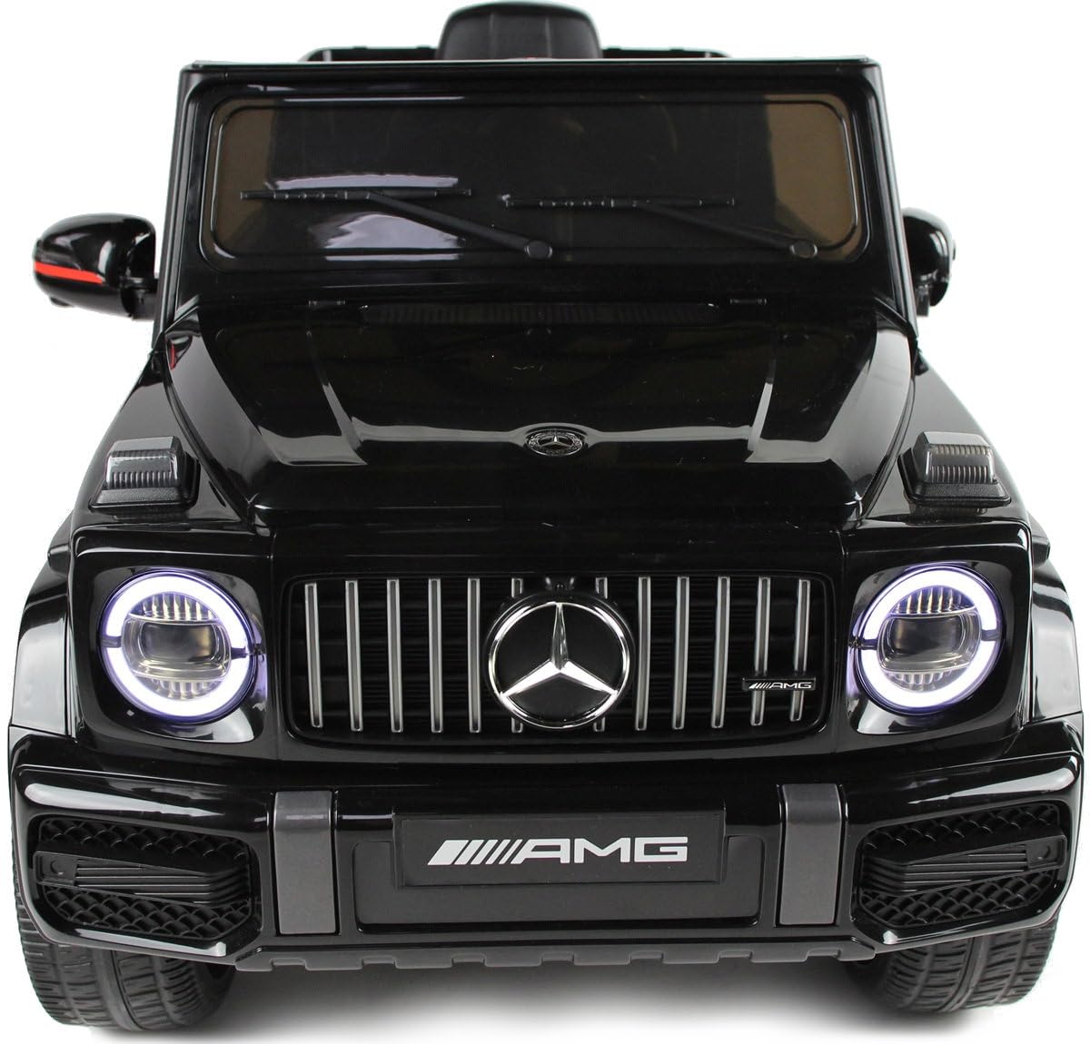 Playhouse Kinder Elektroauto Mercedes G63 AMG 4x4 180 Watt, 12V 9ah !!, Ledersitz, Bluetooth, 4 Motoren, Eva Räder, Fernbedienung 2.4G, Kinderauto Kinderfahrzeug (Schwarz)