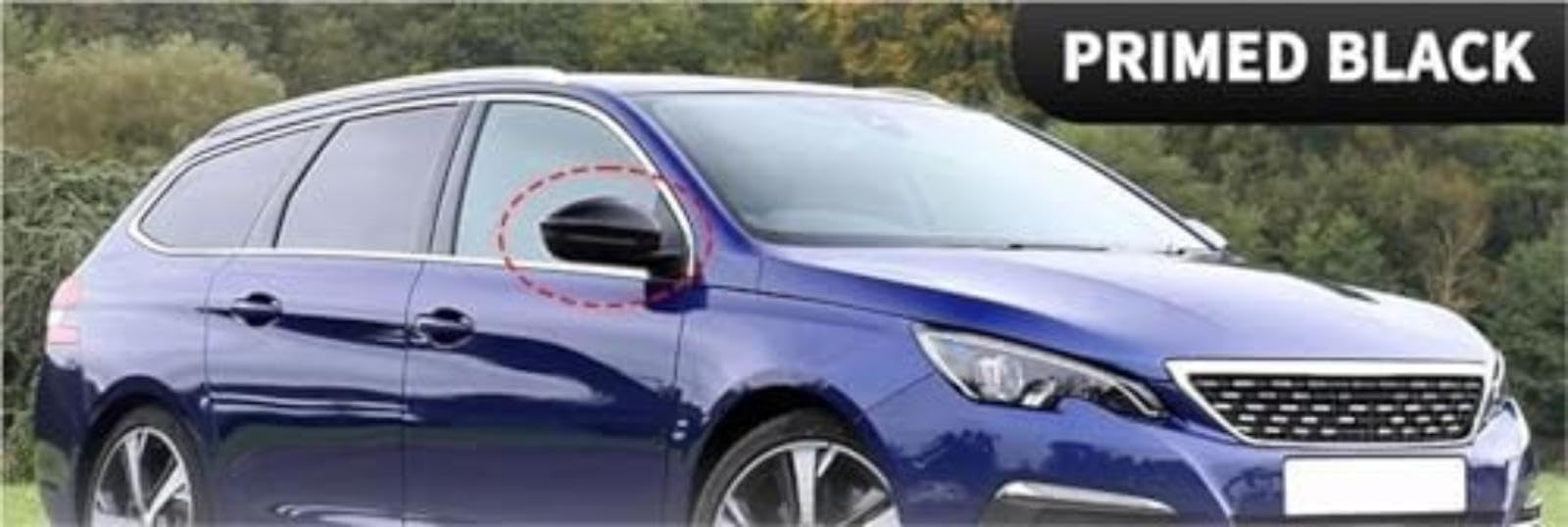 Osłony lusterek bocznych samochodu Osłona boczna drzwi tylnych, dla Peugeot 308 Mk2 T9 2013-2022 Lewy prawy Obudowa lusterka auta (Right Glossy Black)