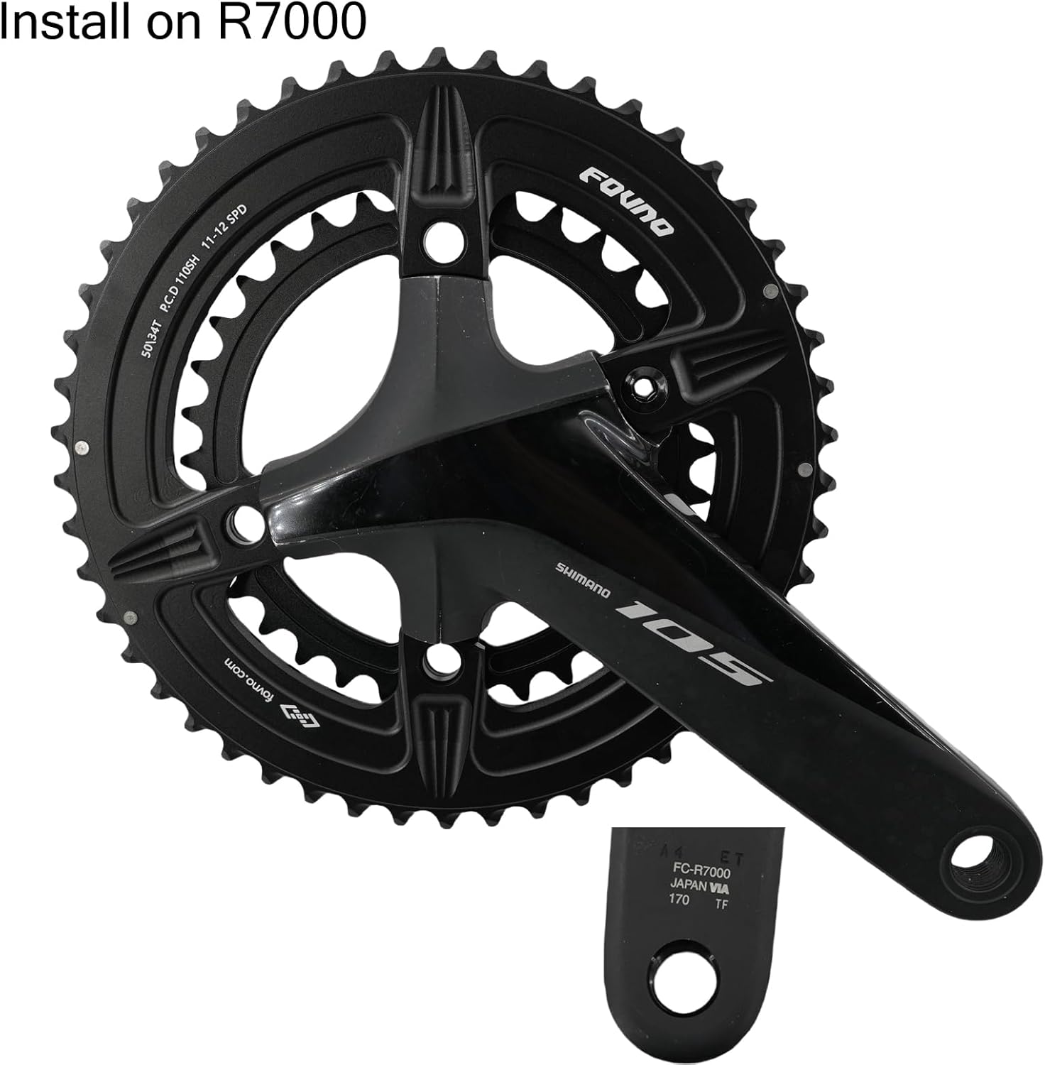 DJC 12s Road Bike Chainring 110BCD 4 Arms Round 2X Chainring Double 50t-34t 52t-36t 53t-39t for Shimano R7100 R8100 R9200 R7000 R8000 R9100 4700 5800 6800 9000 Gravel Bike